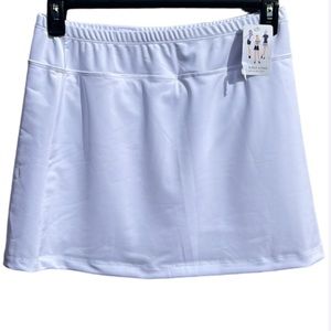 NWT BSkinz White Golf Skort Elastic Waist, Internal Pocket, Stretch